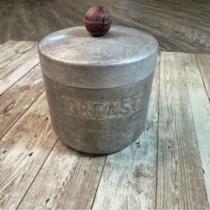 Vintage 1950s Aluminum Grease Container